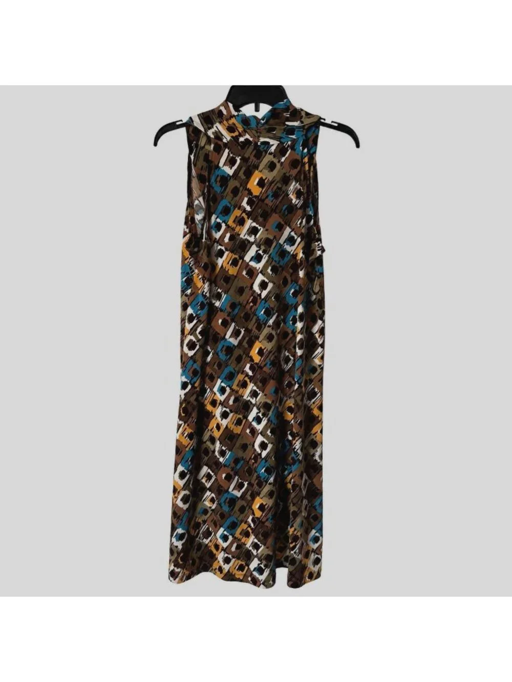 Rafaella Women Sleeveless Abstract Print Knee Length Dress Size L